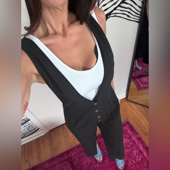 Sienna Sky Pants - Sienna Sky Black Jumpsuit with Button Detail